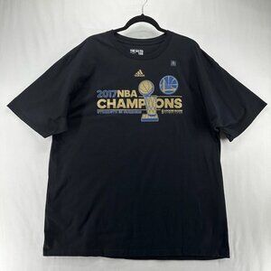 Adidas Shirt Mens 2XL 2017 NBA Champions Golden State Warriors Locker Room Black